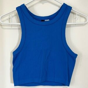 H&M Royal Blue Ribbed Crop Tank